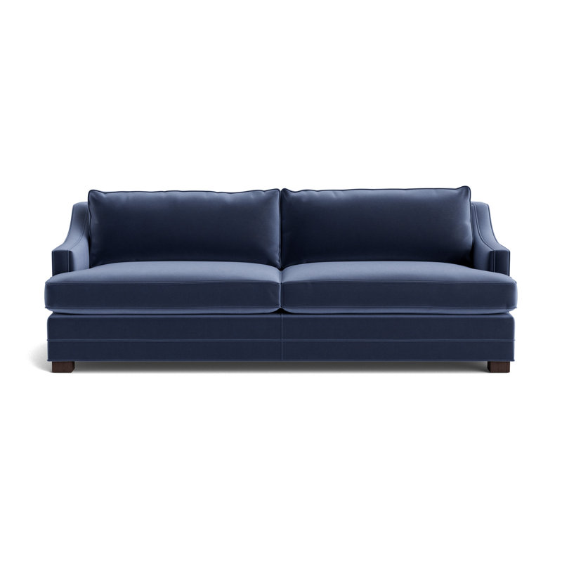 Keaton Slope No Nail 84 Sofa, Performance Velvet - Indigo, Java