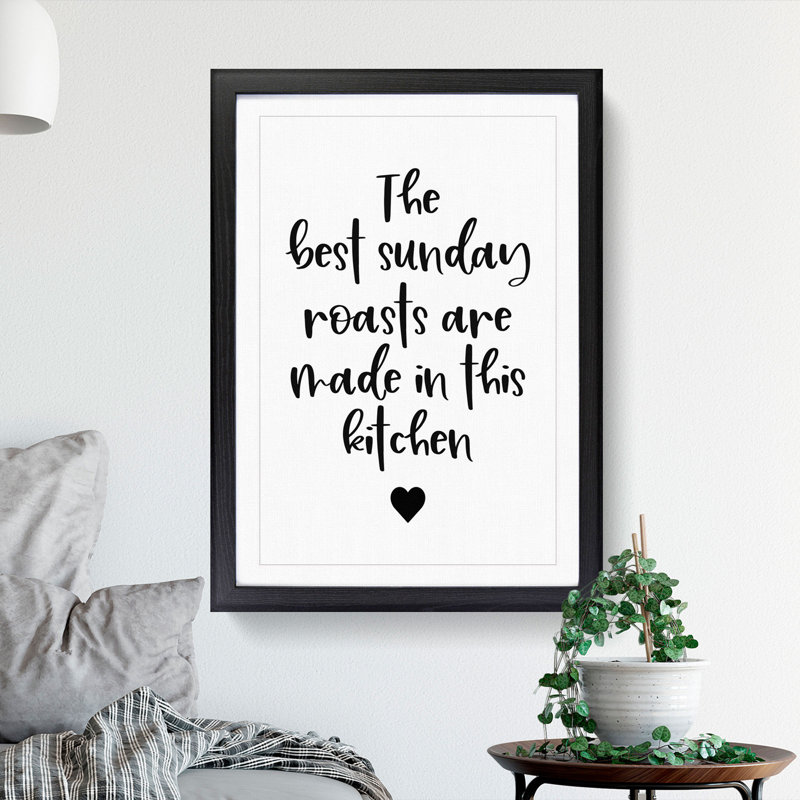 Sunday Roasts - Picture Frame Typography, 48cm H x 36cm W x 2cm D, Black