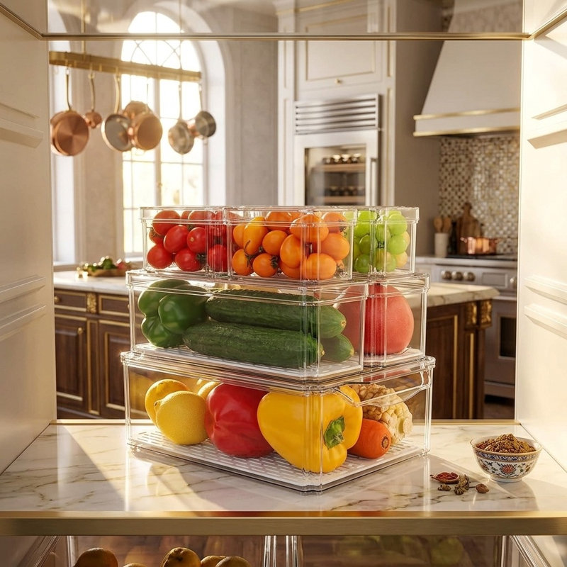 Plastic Food Storage Container - Set of Containers and Lids