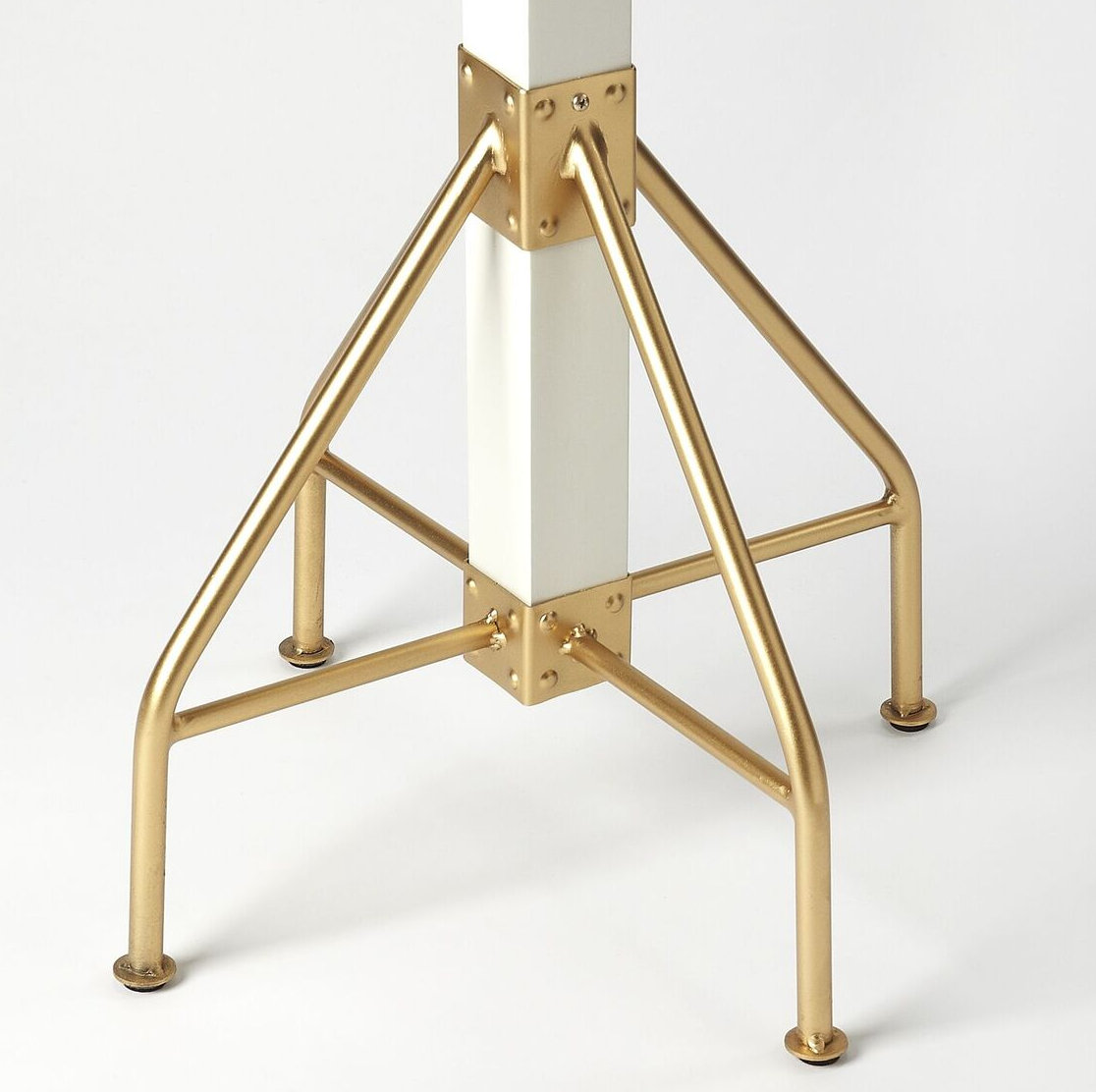 Donan 8-Hook Freestanding Coat Rack, White/Gold