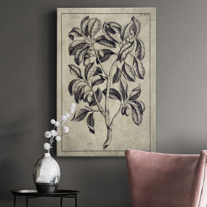 Peinture sur toile embellie Antique Foliage I, H 27 po x l 16 po x P 1 po