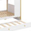 Lit superposé avec garde-corps en forme de maison et lit gigogne, lit superposé en bois avec tablettes de rangement-1662024786