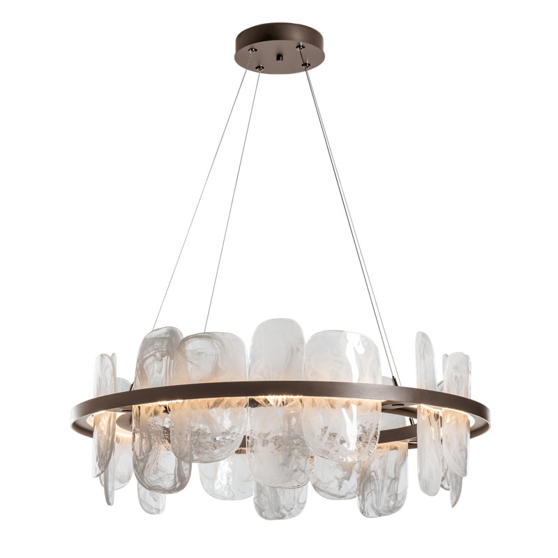 Luminaire suspendu à 1 lumière DEL Vitre, Marron