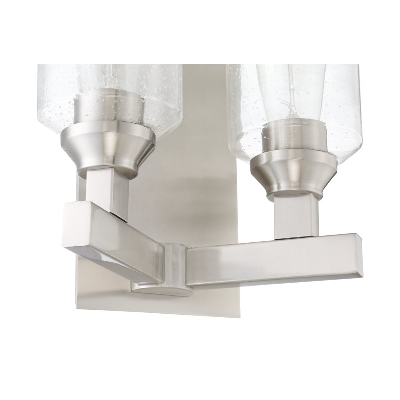 Applique murale à bras 2 lumières Tereza, Nickel poli brossé