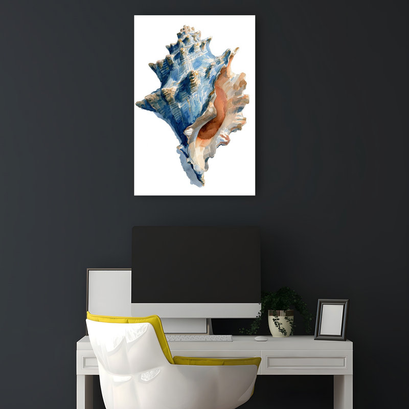 Impression d'art contemporain abstrait coquillage III, 18" H x 12" W