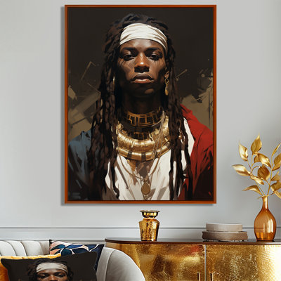 Portrait d'un homme royal africain - mode, art mural, salon