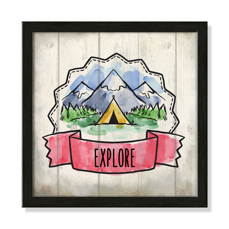 «Adventure is out There 2», art encadré, 12" H x 12" W x 1.18" D, Cadre boîte à grain de bois noir