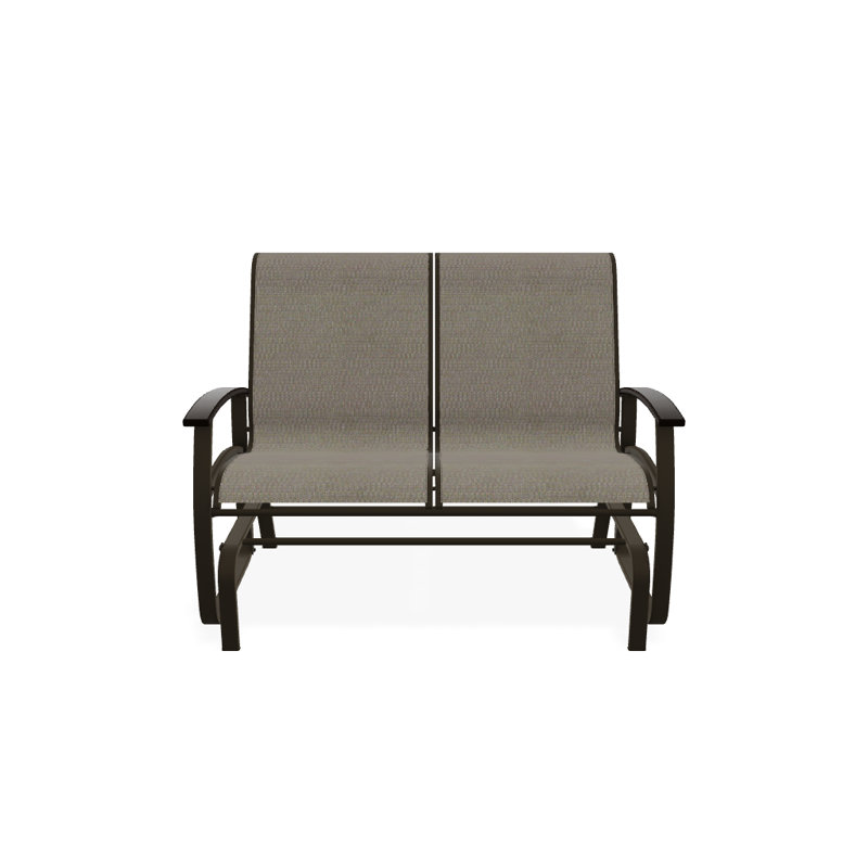 Belle Isle Outdoor Glider, Textured Beachwood, Kona P10, Aqua