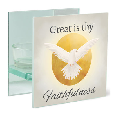 4'' H Glass Tabletop Tealight Holder with Candle Included