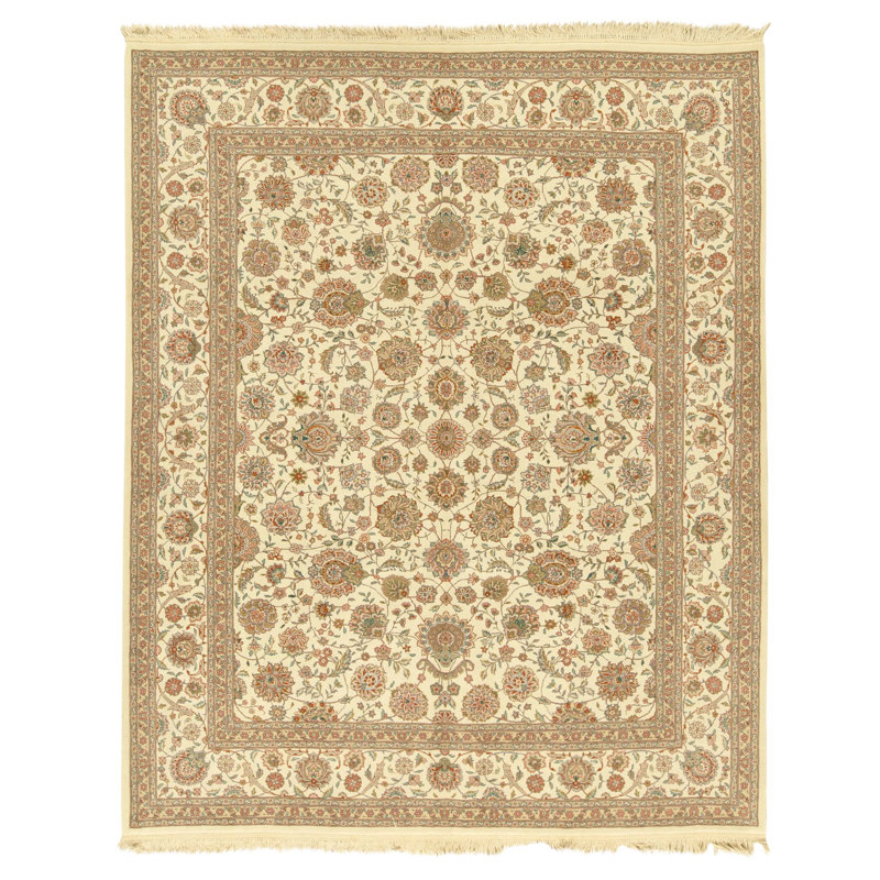 High-Quality Hand-Knotted Ivory Area Rug