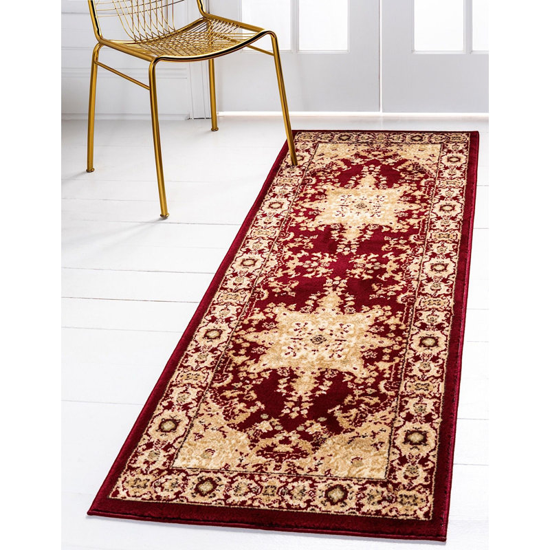 Tapis oriental rouge Gangemi, Tapis de couloir 2 pi 2 po x 6 pi