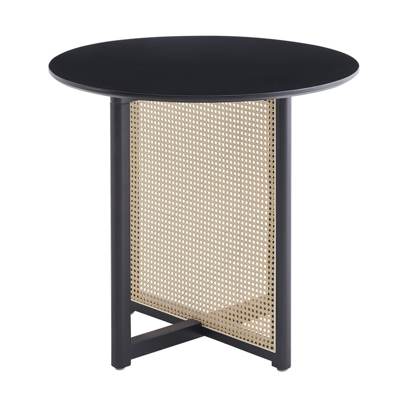 table ronde en bois massif, Noir, noir, noir, noir