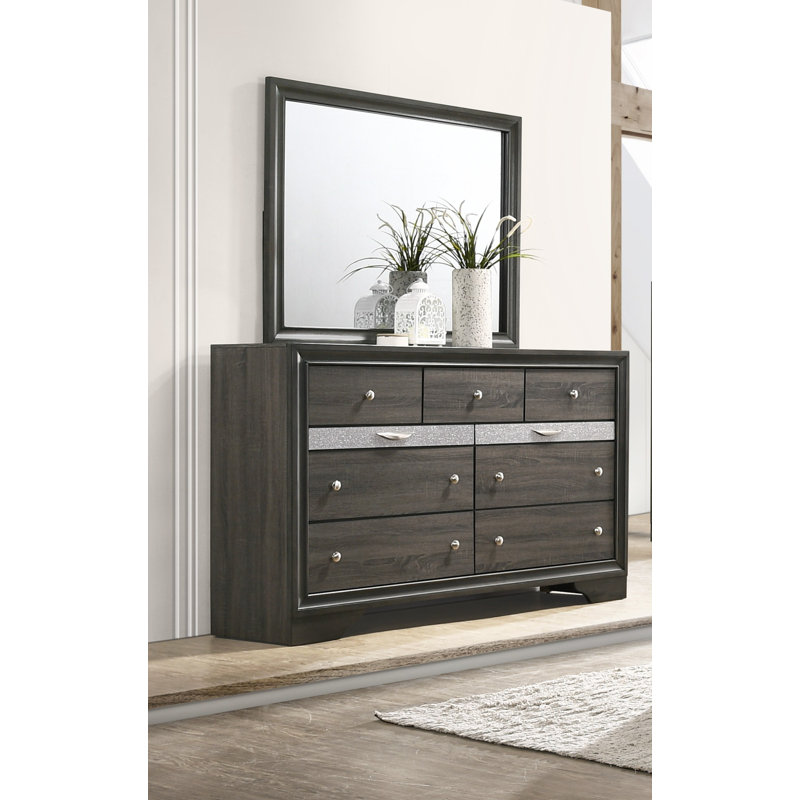 Commode standard 9 tiroirs avec miroir Blanding