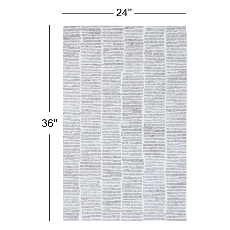 Finton Hand Tufted Striped Indoor Rug, Rectangle 2' x 3'