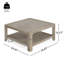 Table basse carrée avec finition gris ardoise et étagère de rangement double couche pour le salon