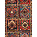 Yalameh Hand Knotted Wool Geometric Area Rug in Multi