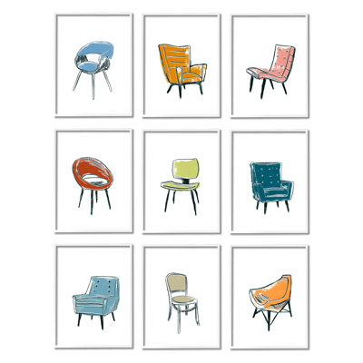 " Stylish Modern Chairs Varied Furniture Interior Design " by June Erica Vess 9 - Pieces