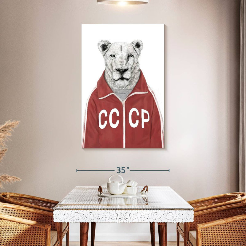 Lion de l'URSS, H 48 po x l 32 po