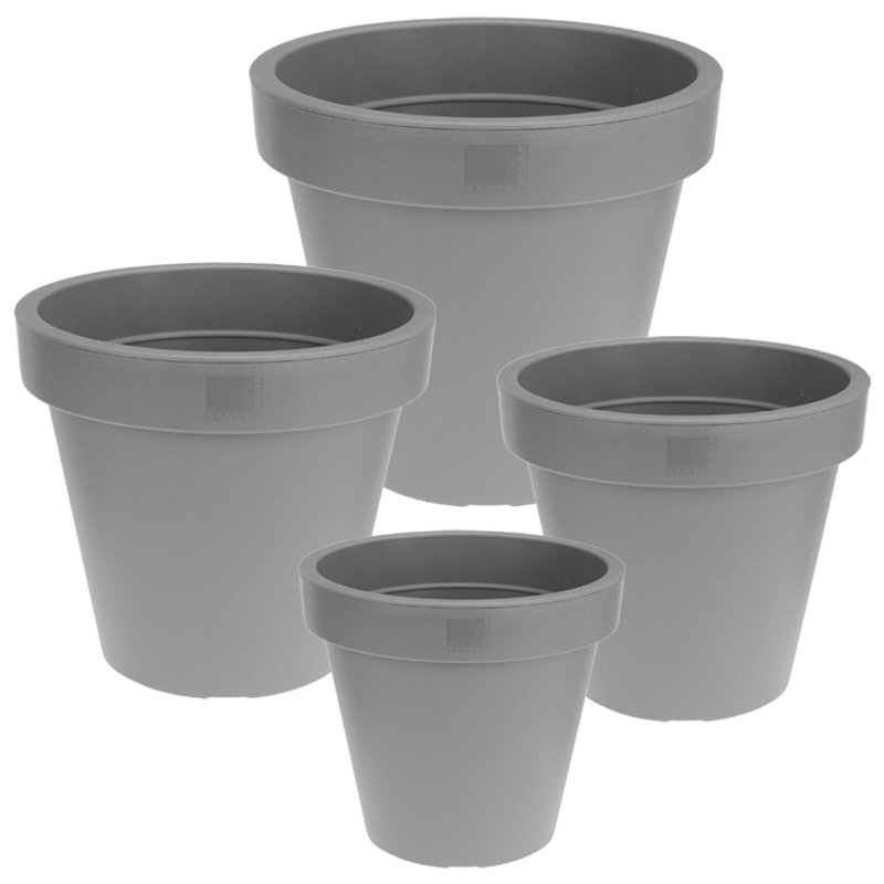 Carper Pot Planter, 35cm H x 40cm W x 40cm D, Grey