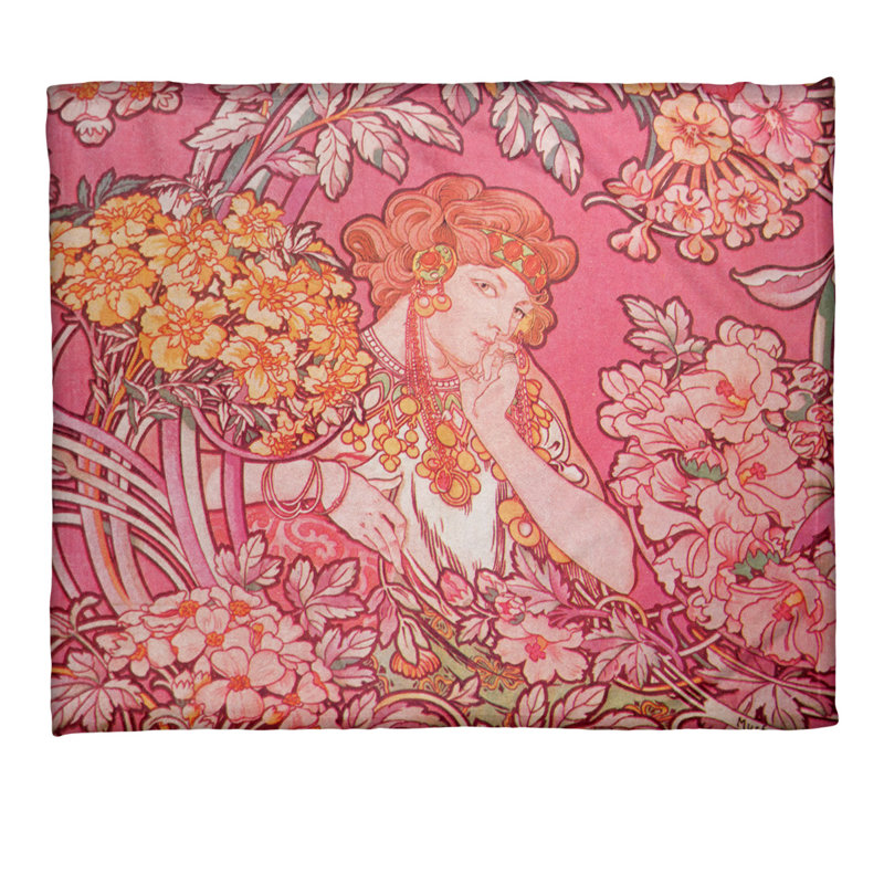 Jeté polaire alphonse mucha, Rose
