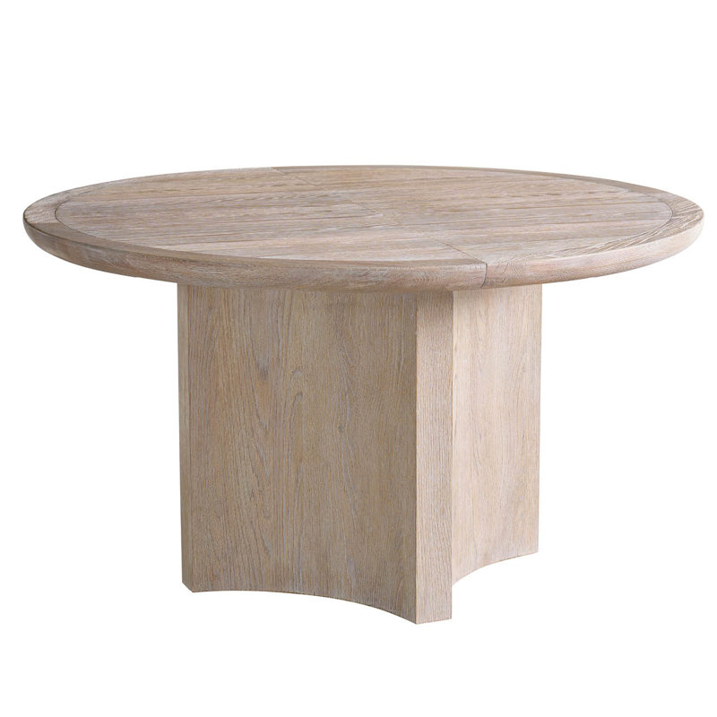 Modern Extendable Oak Round Dining Table