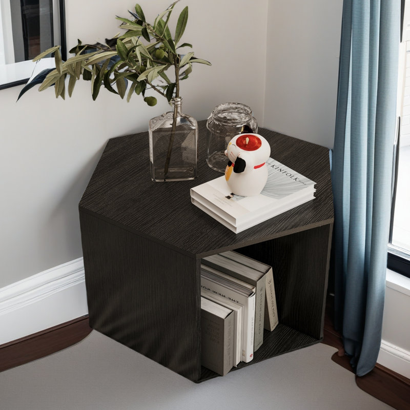 Table d'appoint hexagonale 23,62 po, Noir