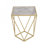Creative Simple Glass Side Table,Gold+White Color