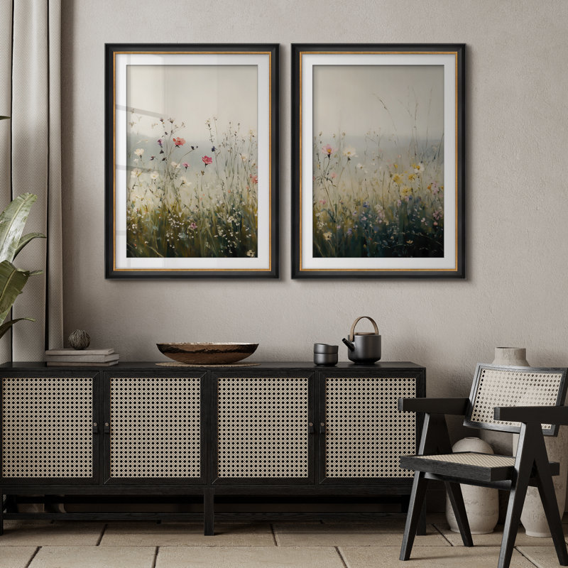 Ensemble de 2 encadrements muraux Premium Premium Fine Art Antique pour chambre à coucher 26 po x 36 po noir