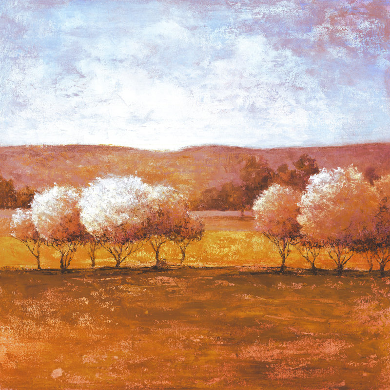 Autumn Cottonball Trees - Wrapped Canvas Painting, 91cm H x 91cm W x 3.8cm D