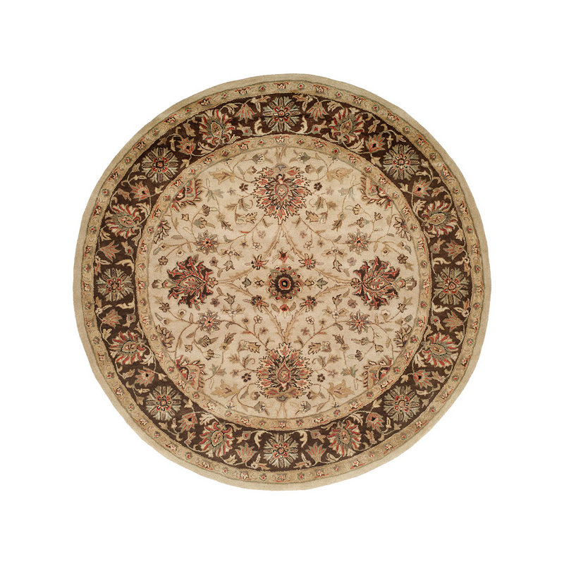 Wool Oriental Indoor Rug, Round 4'