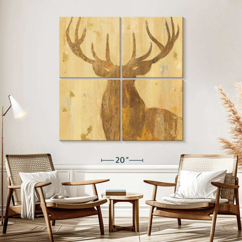 Brampt Golden Antlers I, 57" H x 57" W