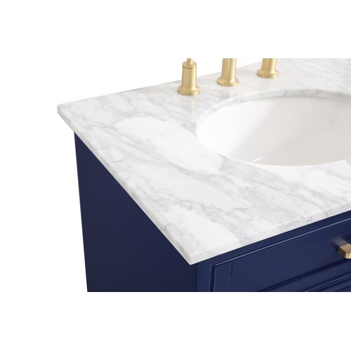 Andover Mills™ Rossi 30'' Single Bathroom Vanity with Marble Top ...