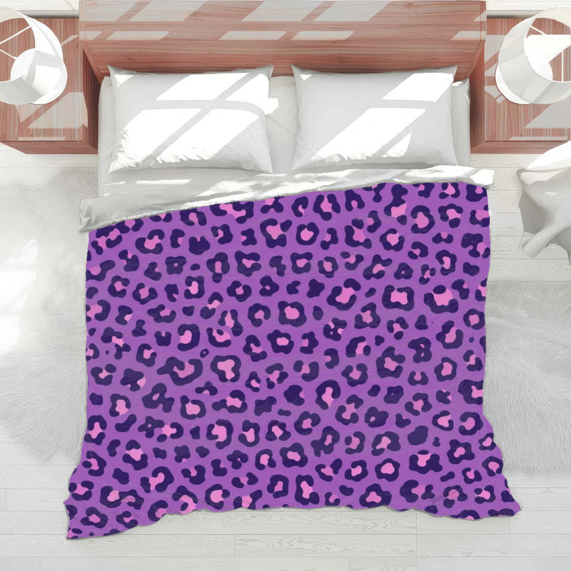 Couette à motif léopard, Grand lit, Moyen mauve rose clair
