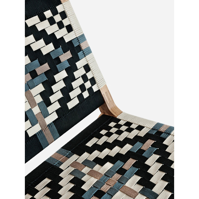 Casares Upholstered Accent Chair, Black/White Geometric, Natural