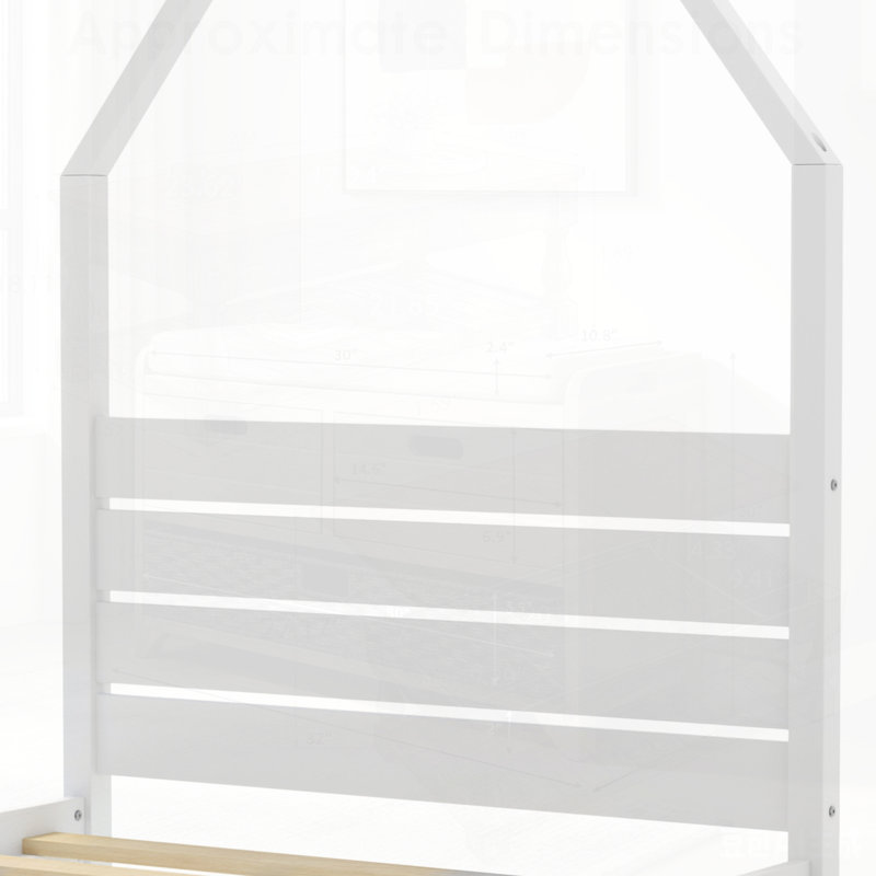 Lit simple en bois pour enfants avec 2 tiroirs de rangement Montessori, sans sommier, facile à assembler, Twin, White