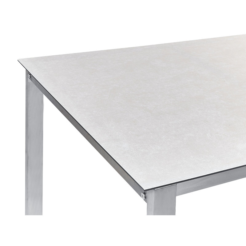 Cloise 6 - Person Patio Dining Set with Rectangular Table, White/Beige