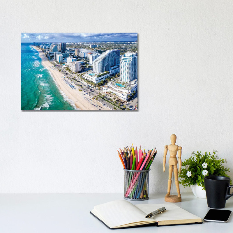 Aerial Panoramic Views Fort Lauderdale Beach Florida by Susanne Kremer - Wrapped Canvas Gallery-Wrapped Canvas Giclée