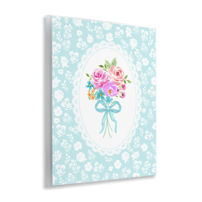 Aqua Feminine Bouquet Wall Plaque, design by Corinne Haig