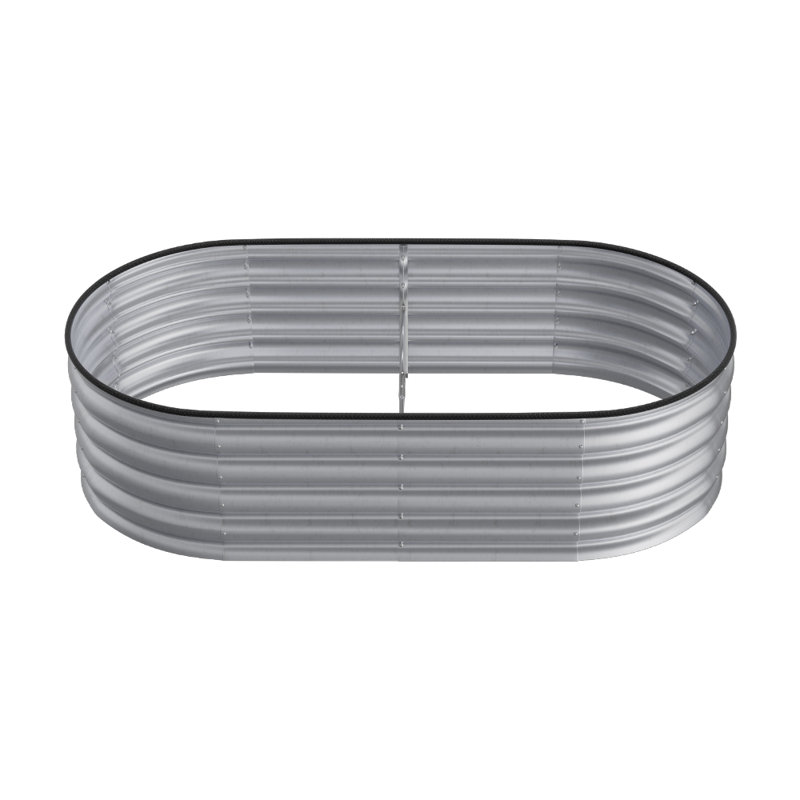Brelon Galvanized Planter: Weatherproof, Child-Safe & Easy Drain, Sliver, 42cm H x 160cm W x 80cm D