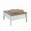 Table basse carrée avec surface de jeu d'échecs et rangement caché - Finition blanche