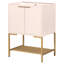 Meuble-lavabo 24 po avec lavabo, meuble-lavabo avec deux portes et cadre en métal doré, tablette de rangement ouverte