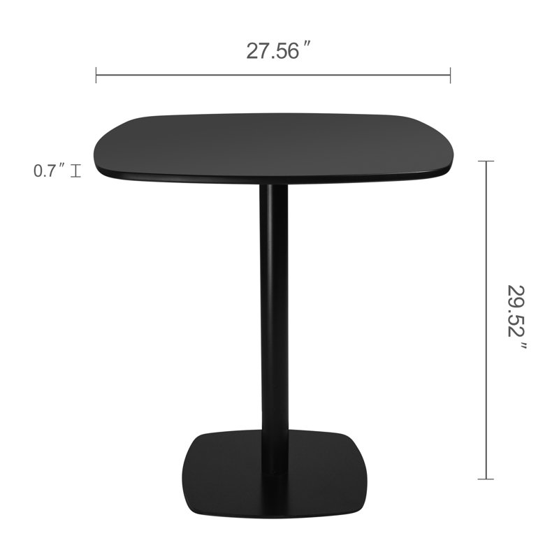 Table de salle à manger 27,56 "piédestal, Noir