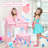 Kids Vanity Set with Adjustable Mirror & Stool,Wooden Toddler Vanity Set with Drawers,Pretend Makeup Dressing Table for Little Girls-1186795612