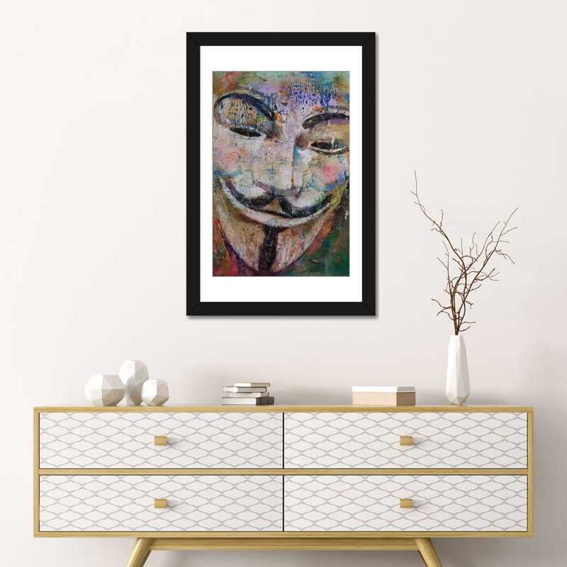 «Anonyme», impression sur toile tendue, H 24 po x l 16 po x P 1 po, Papier beaux-arts encadré noir, Blanc