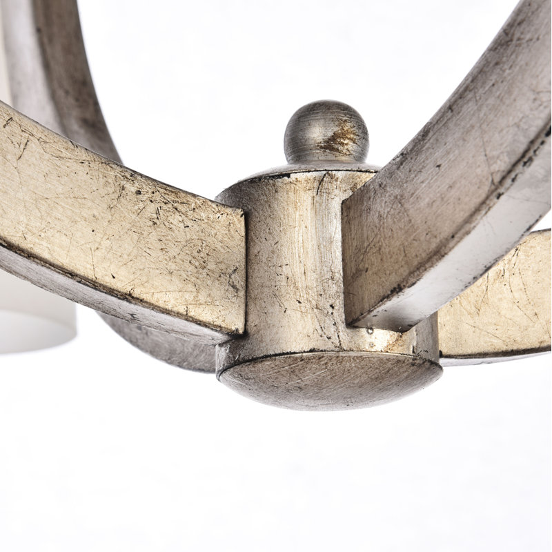 Lustree classique/traditionnel à abat-jour 4 lumières Sterns, Argent antique