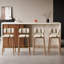 Chaise d'appoint beige / blanc + vert + brun noisette (ensemble de 6)-2033432593-2033432621