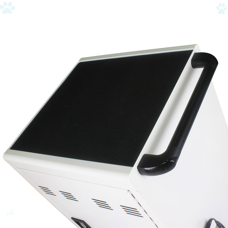 Mobile Charging Cart And Cabinet For Tablets Laptops 30-Device With Combination Lock, Antique White