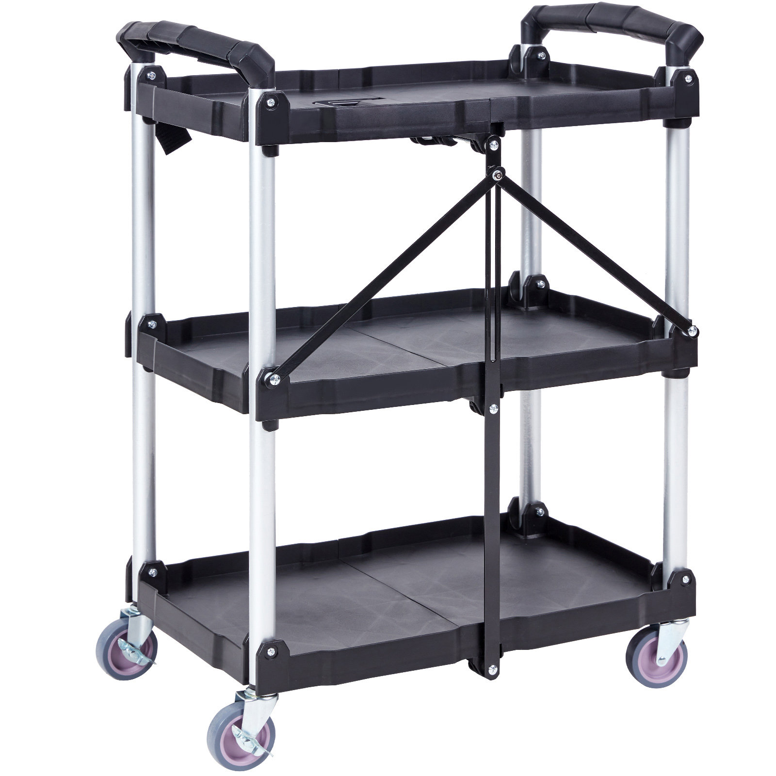 VEVOR 32.76'' H x 25.62'' W Utility Cart with Wheels | Wayfair