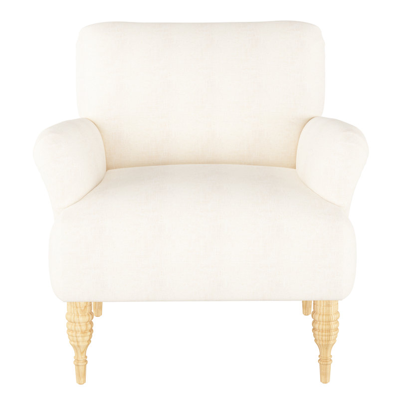 Upholstered Armchair, Zuma White Textured Linen, Zuma White Textured Linen