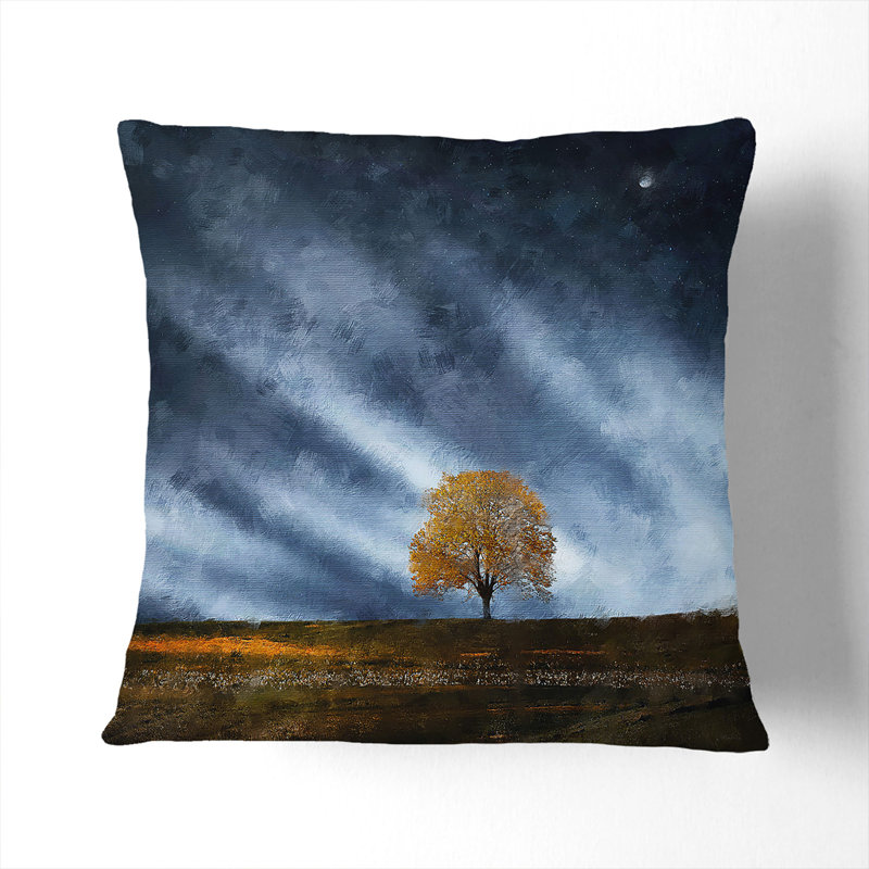 Tree at Dusk Vol.1 Scatter Cushion with Filling, 55cm H x 55cm W x 20cm D, Black